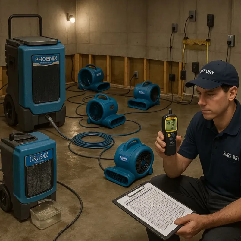 Structural Drying and Dehumidification process in Edgerton, OH